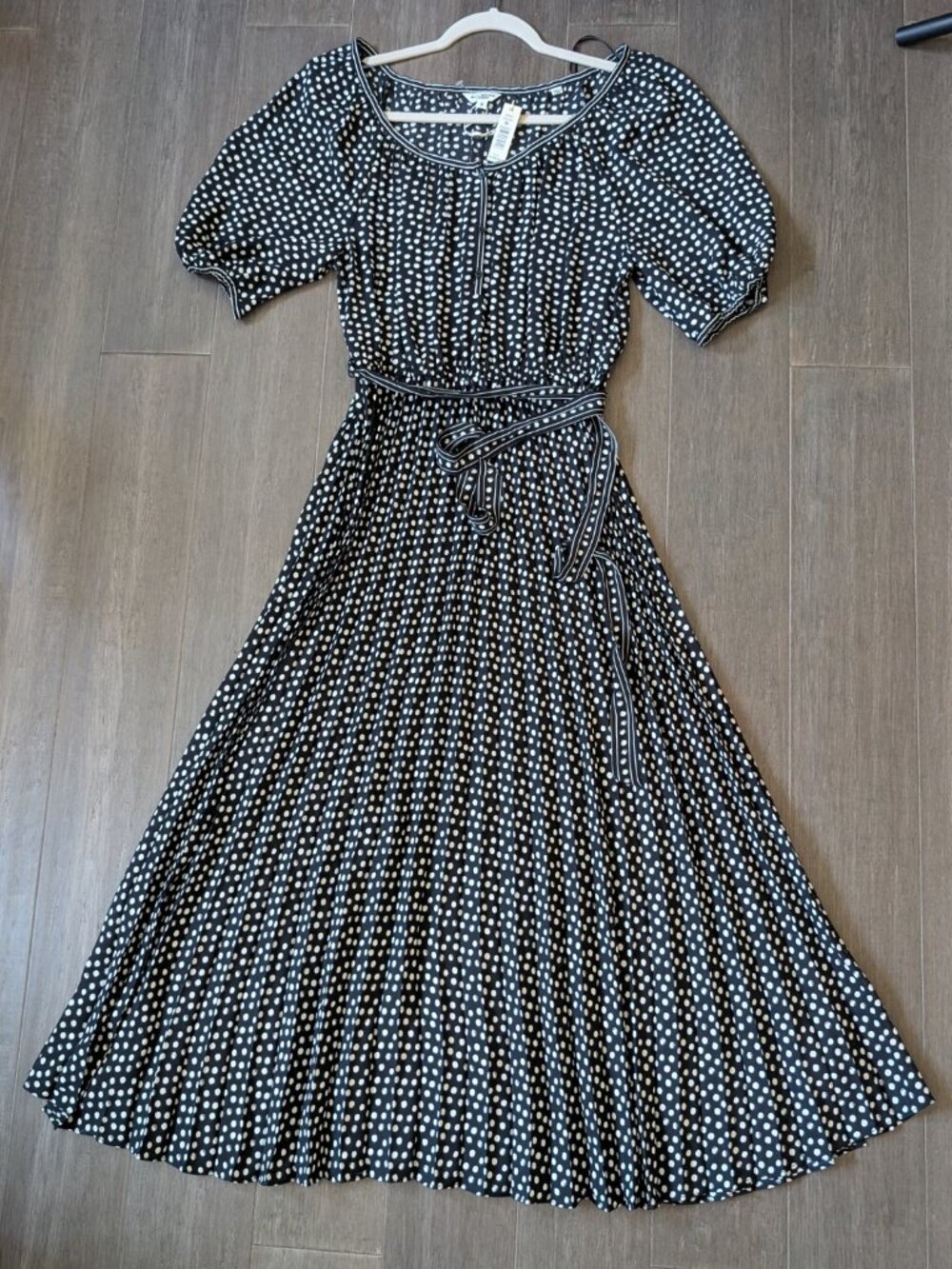 Max Studio Black and White Polka Dot Midi Dress - Picture 2 of 11